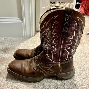 Durango Brown and Purple Western Boots